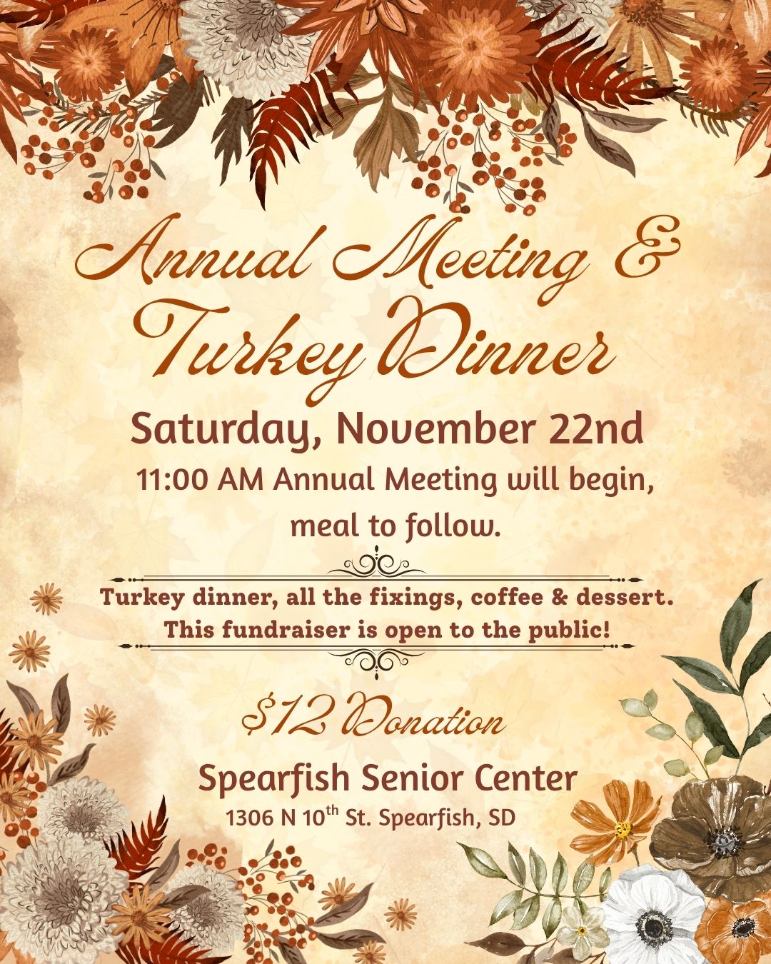 Copy of Copy of Copy of Copy of Copy of Copy of Beige and Brown Watercolor Illustrated Thanksgiving Day Dinner Invitation Instagram Post